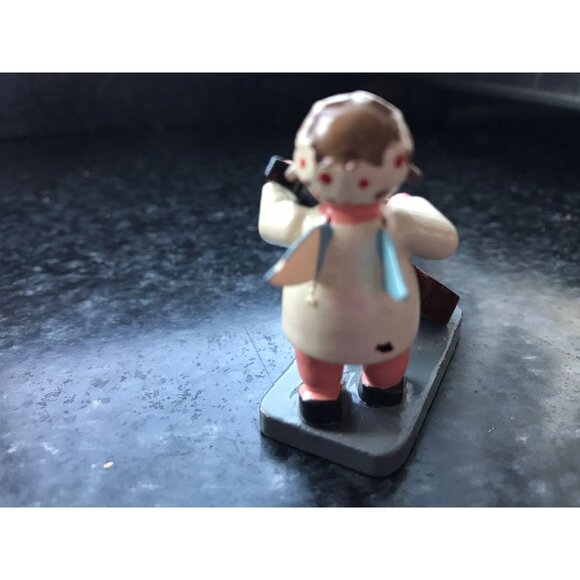 Vtg Christmas Wooden Music Angel Playing The Cello Erzgebirge Made In Germany - Picture 6 of 10